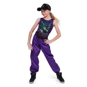 A Wish Come True 25255 Not Letting Go MA Purple Dance Jazz Hip Hop Tap Costume